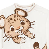 Dolce & Gabbana Ivory 3D Leopard Sweatshirt With Dg Logo