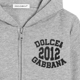 Dolce & Gabbana Grey Jersey Hooded Zip-Up Jacket