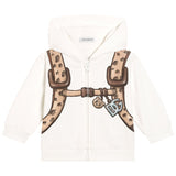 Dolce & Gabbana Ivory Leopard Backpack Print Jacket