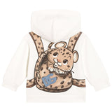 Dolce & Gabbana Ivory Leopard Backpack Print Jacket