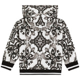 Dolce & Gabbana Black & White Majolica Print Zip-Up Jacket
