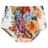 Dolce & Gabbana Colourful Floral Print Ruffle Sleeve Dress