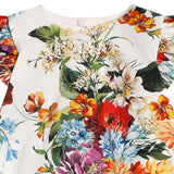 Dolce & Gabbana Colourful Floral Print Ruffle Sleeve Dress