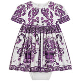 Dolce & Gabbana Purple Majolica Print Dress