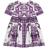 Dolce & Gabbana Purple Majolica Print Dress