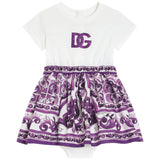 Dolce & Gabbana Purple Majolica Print Dress