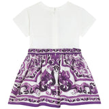 Dolce & Gabbana Purple Majolica Print Dress