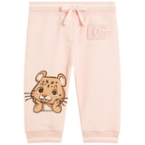 Dolce & Gabbana Pink Joggers With Leopard Print