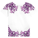 Dolce & Gabbana White & Purple Majolica Print T-Shirt