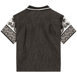 Dolce & Gabbana Black & White Majolica Print Chambray Shirt