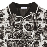 Dolce & Gabbana Black & White Majolica Print Chambray Shirt