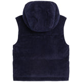 Dolce & Gabbana Navy Sleeveless Corduroy Down Jacket