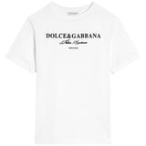 Dolce & Gabbana White T-Shirt With Contrasting Black Logo