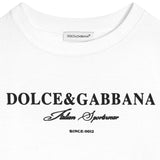 Dolce & Gabbana White T-Shirt With Contrasting Black Logo