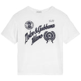 Dolce & Gabbana White Flocked Logo T-Shirt