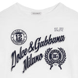 Dolce & Gabbana White Flocked Logo T-Shirt