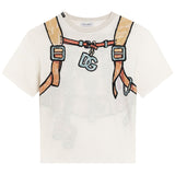 Dolce & Gabbana Beige Backpack Print T-Shirt