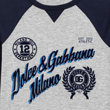 Dolce & Gabbana Grey Graphic Logo-Print T-Shirt