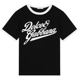 Dolce & Gabbana Black Flocked Logo T-Shirt
