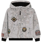 Dolce & Gabbana Grey Map-Print Melange Hoodie