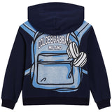Dolce & Gabbana Blue Backpack Print Zip-Up Hoodie