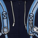 Dolce & Gabbana Blue Backpack Print Zip-Up Hoodie