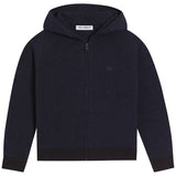Dolce & Gabbana Navy Zipped Hoodie With Embroidered Logo