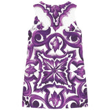 Dolce & Gabbana Purple Majolica-Print Mat Dress