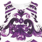 Dolce & Gabbana Purple Majolica-Print Mat Dress