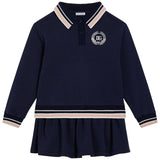 Dolce & Gabbana Navy Sweatshirt Dress With Crest Logo