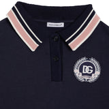 Dolce & Gabbana Navy Sweatshirt Dress With Crest Logo