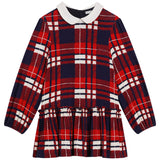 Dolce & Gabbana Red & Navy Tartan Jersey Dress