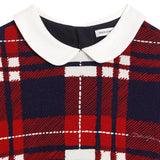 Dolce & Gabbana Red & Navy Tartan Jersey Dress