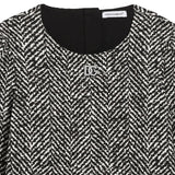 Dolce & Gabbana Black Inerlock Dress With Chevron Print