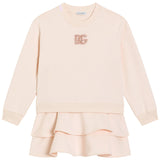 Dolce & Gabbana Peach Ruffled Hem Sweatshirt Dress