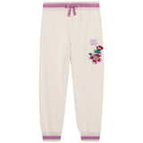 Dolce & Gabbana Ivory Joggers With Purple Floral Embroidery