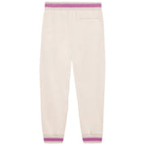Dolce & Gabbana Ivory Joggers With Purple Floral Embroidery