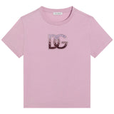 Dolce & Gabbana Purple Rhinestone Dg Logo T-Shirt