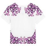 Dolce & Gabbana White & Purple Majolica Print T-Shirt
