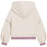 Dolce & Gabbana Ivory Floral Embroidery Hooded Zip-Up Top