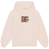 Dolce & Gabbana Peach Dg Sequin Patch Hoodie