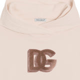Dolce & Gabbana Peach Dg Sequin Patch Hoodie