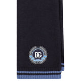 Dolce & Gabbana Navy Wool Knit Varsity Scarf