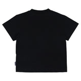 Palm Angels Black T-Shirt With Yellow Blurred Logo