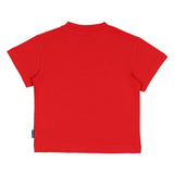 Palm Angels Red T-Shirt With Yellow Spray Paint Bear