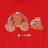 Palm Angels Red Graphic Bear Print Sweatshirt