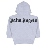 Palm Angels Grey Cotton Logo Hoodie