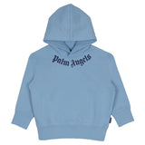 Palm Angels Blue Iconic Logo Print Hoodie