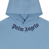 Palm Angels Blue Iconic Logo Print Hoodie