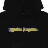 Palm Angels Black Cotton Hoodie With Blurred Logo